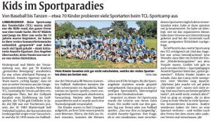 Kids im Sportparadies - TCL Sportcamp 2019