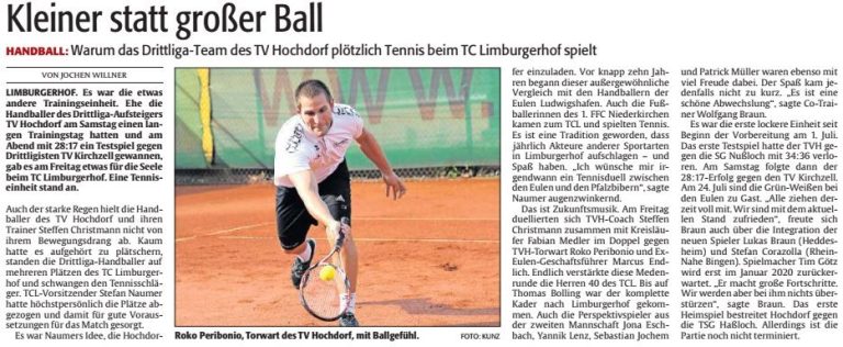 Kleiner statt großer Ball