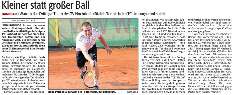 Kleiner statt großer Ball