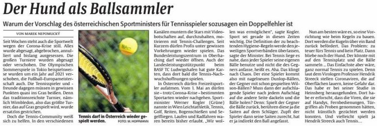 Die passenden Worte zu Tennis in Coronazeiten…..