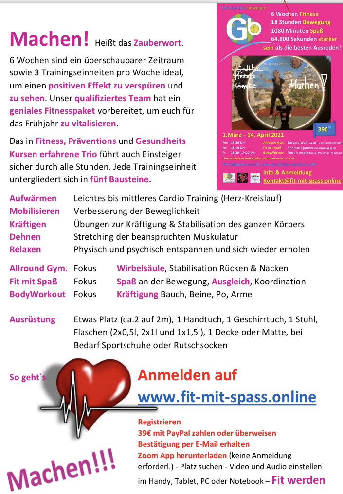 In 6 Wochen fit!