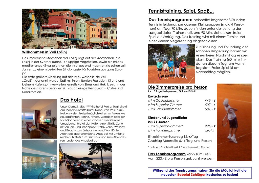 Tennis Camp Losinj Herbstferien 2021 – Mario Kusic